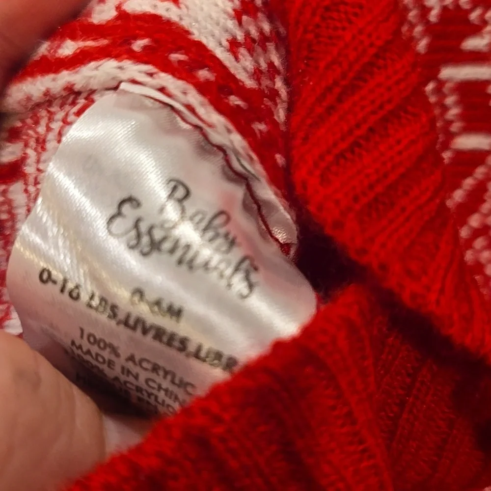 ❤️10/$13 Nwot Cozy Red Knit Pom-Pom Beanie for Babies 0-6 Months